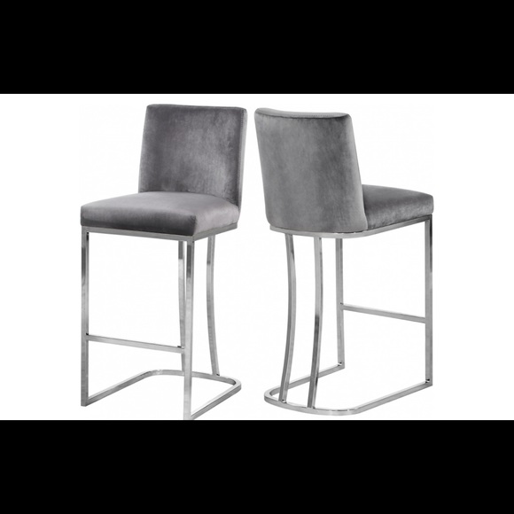MERIDIAN - Heidi Velvet Bar Stool - All 3 for 300 - Picture 1 of 7